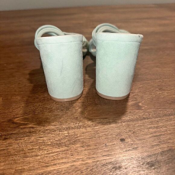 NWOB Stuart Weitzman Twist Block Suede Mules - Picture 6 of 9